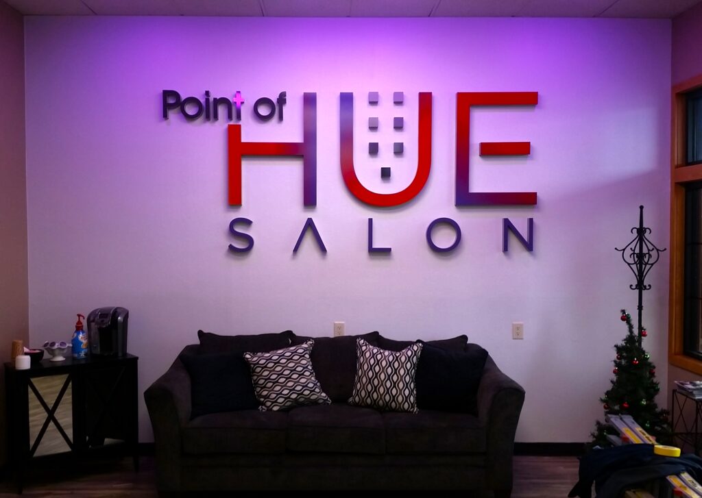 Point of Hue Salon Interior Sign