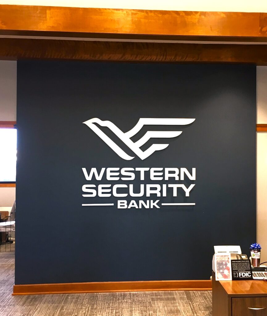 Western Security Bank Interior Wall Sign