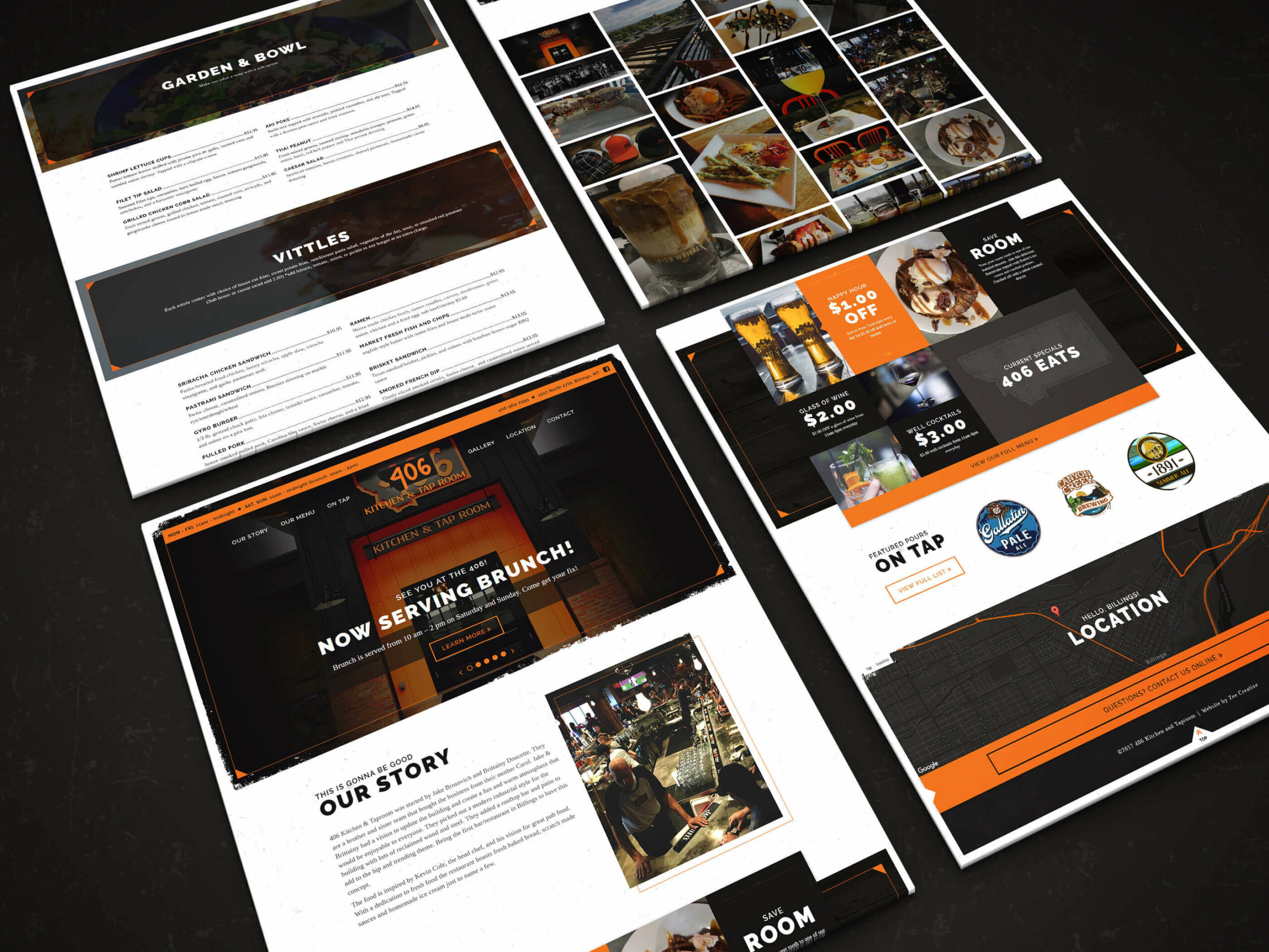 406 Kitchen and Tap Room web design