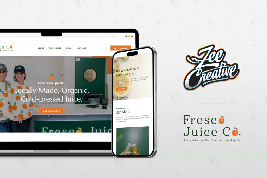 Fresco Juice Co. Web Design layout in Billings, MT by Zee Creative