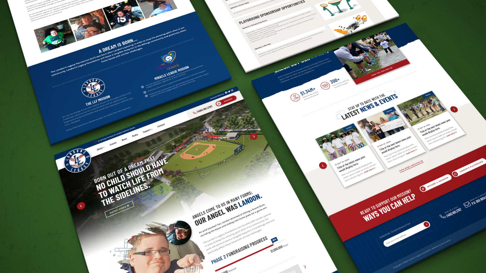 NonProfit Web Design for Landon's Legacy Zee Creative